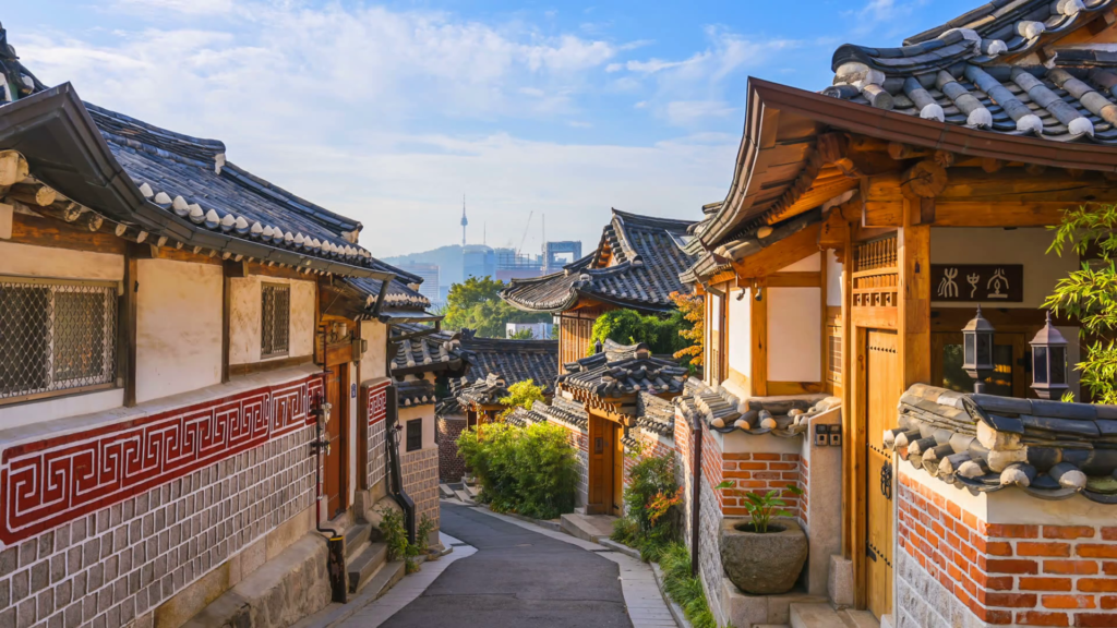 Bukchon Hanok Village with traditional Korean buildings