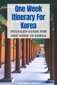 One Week Itinerary For Korea Pin