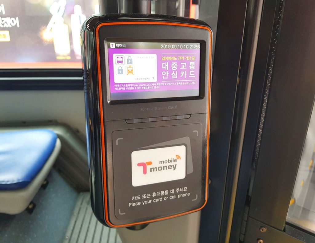 T-Money Card On A Bus in Korea