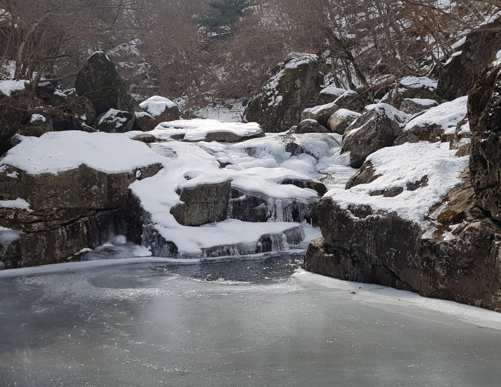 Jirisan Mountain in Korea during winter